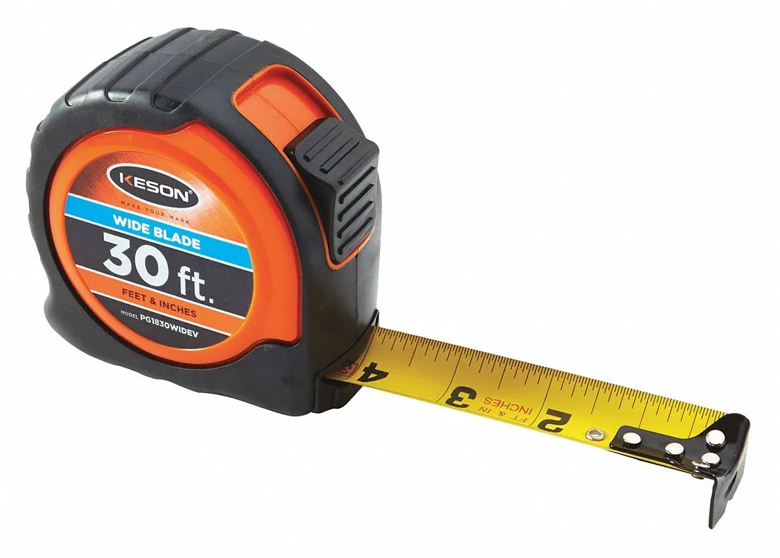 Keson Industries Keson Industries 30 ft Steel SAE Tape Measure Black/Orange PG1830WIDEV — product photo