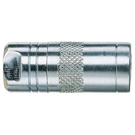 Lincoln G300 straight grease gun coupler, steel body with knurled grip, 1/8 NPT thread