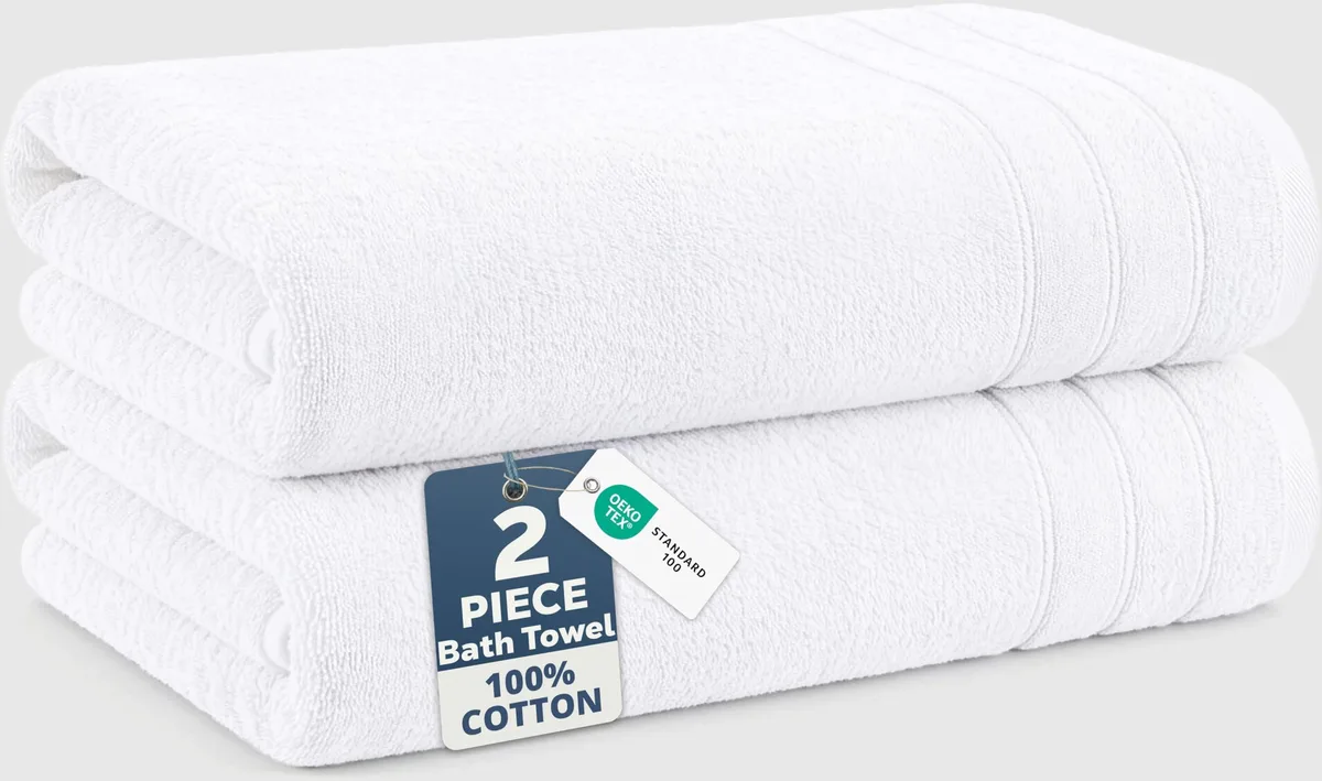 Casa Platino 100 2 Pack Bath Towel 30x60 White — product photo