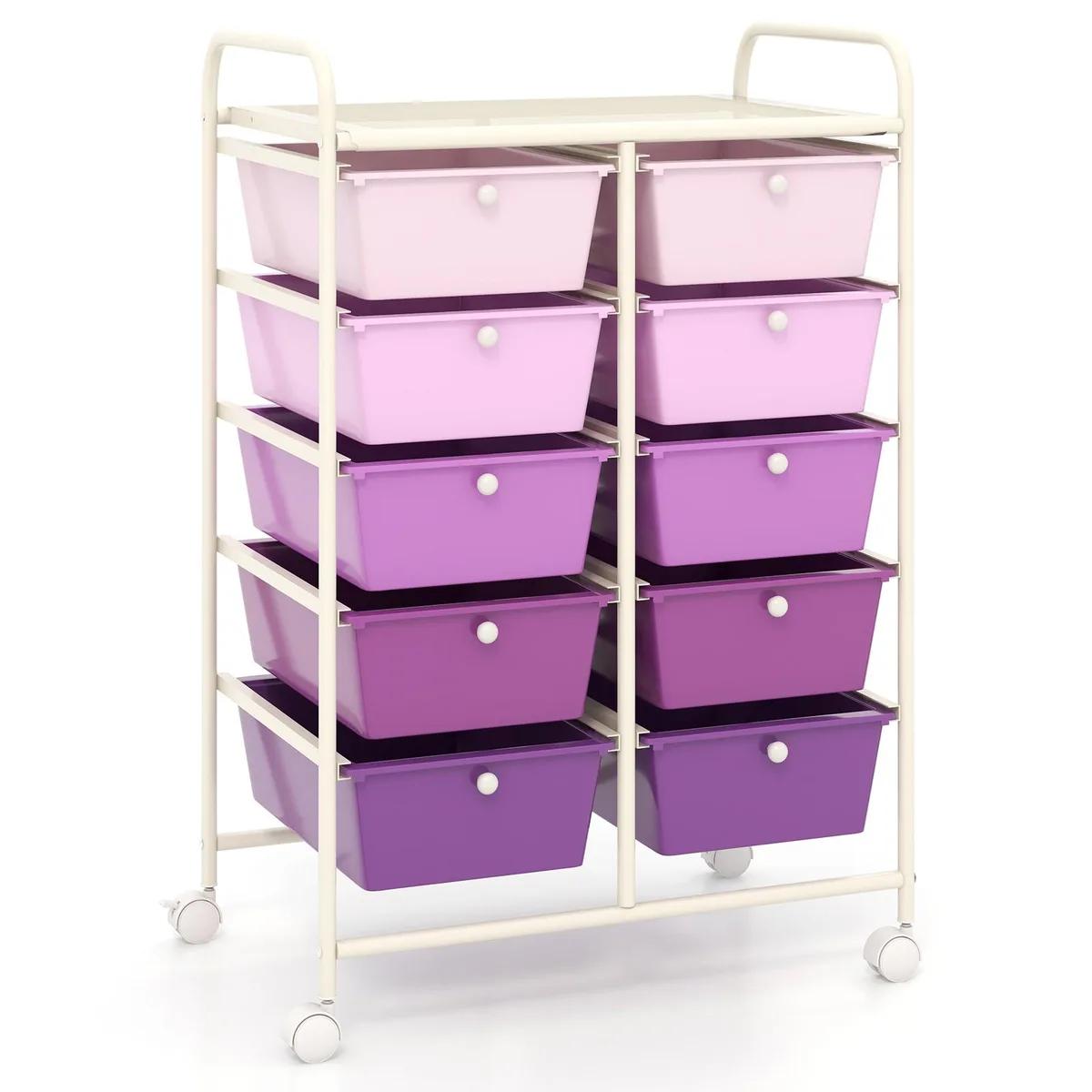 SlickBlue SlickBlue 10-Drawer Rolling File Cabinet Purple 26x14.5x34in — product photo