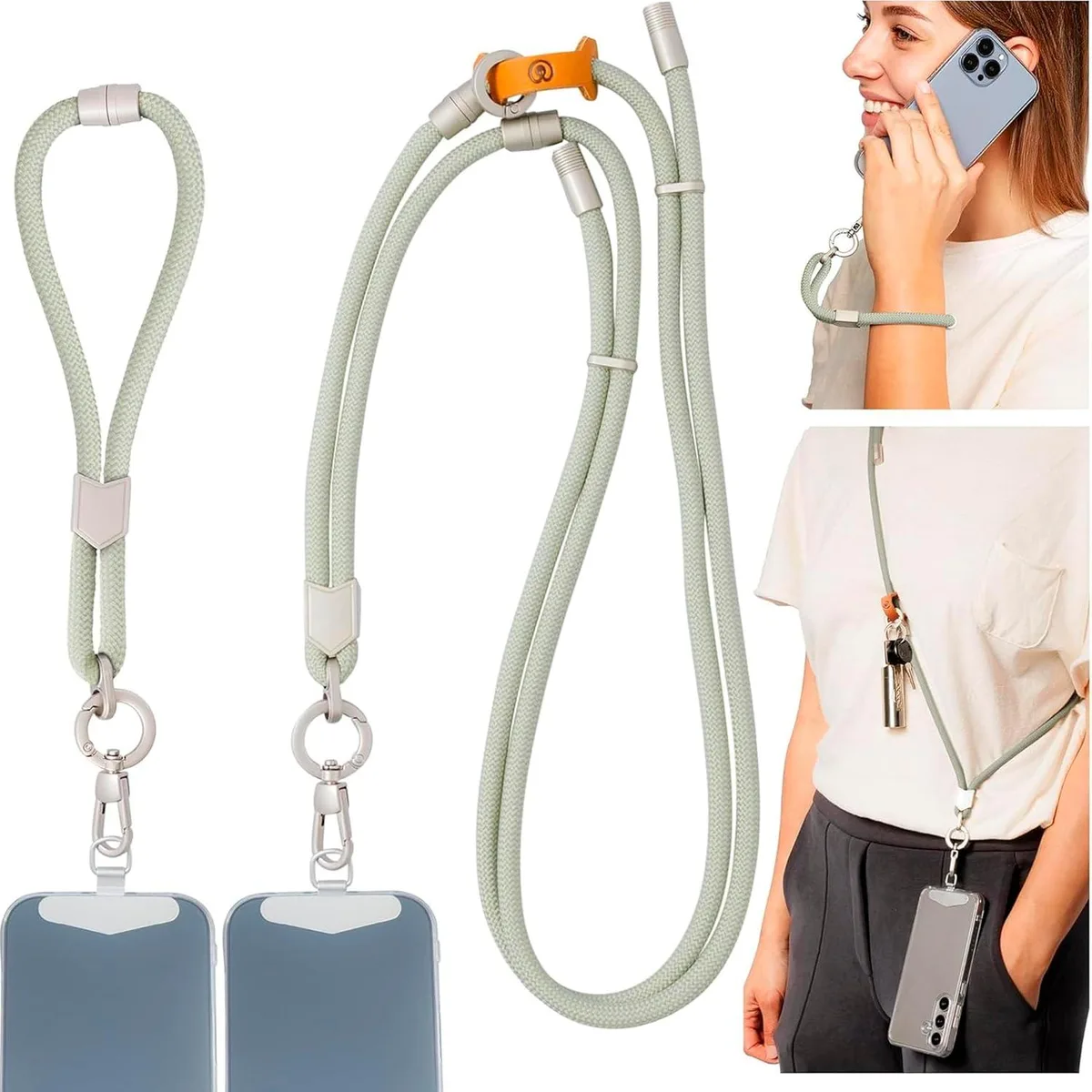 MCHOSE MCHOSE 2-in-1 Anti-Theft Phone Lanyard and Wrist Strap Sage — product photo