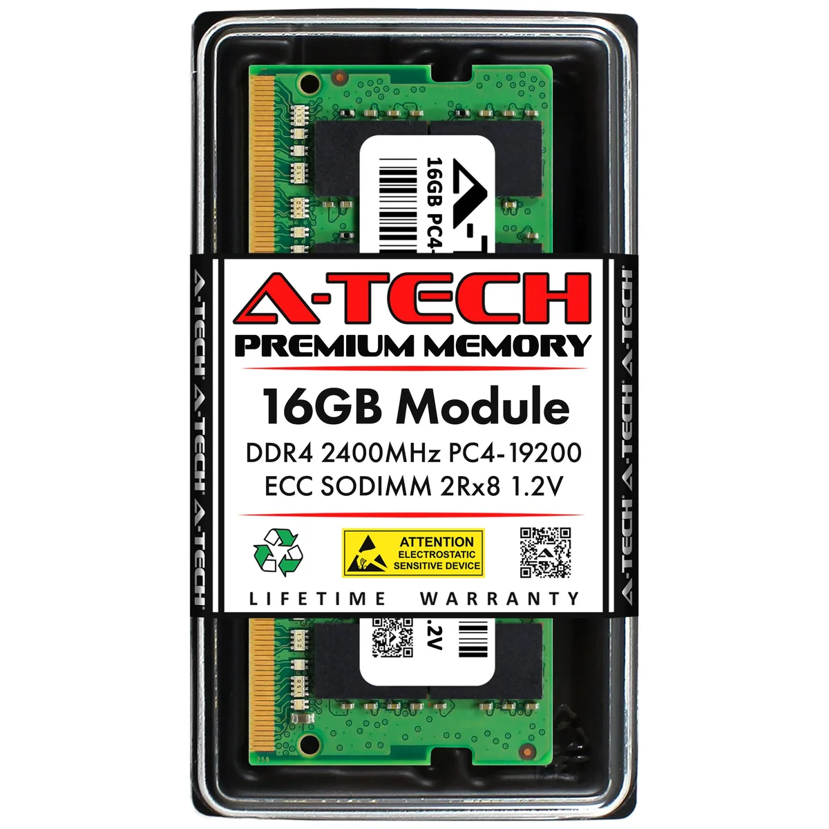 A-Tech A-Tech 16GB DDR4 2400MHz ECC SODIMM CL17 1.2V 260-Pin — product photo