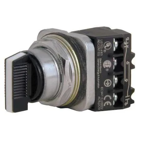Siemens 30 mm three-position selector switch chrome bezel black lever