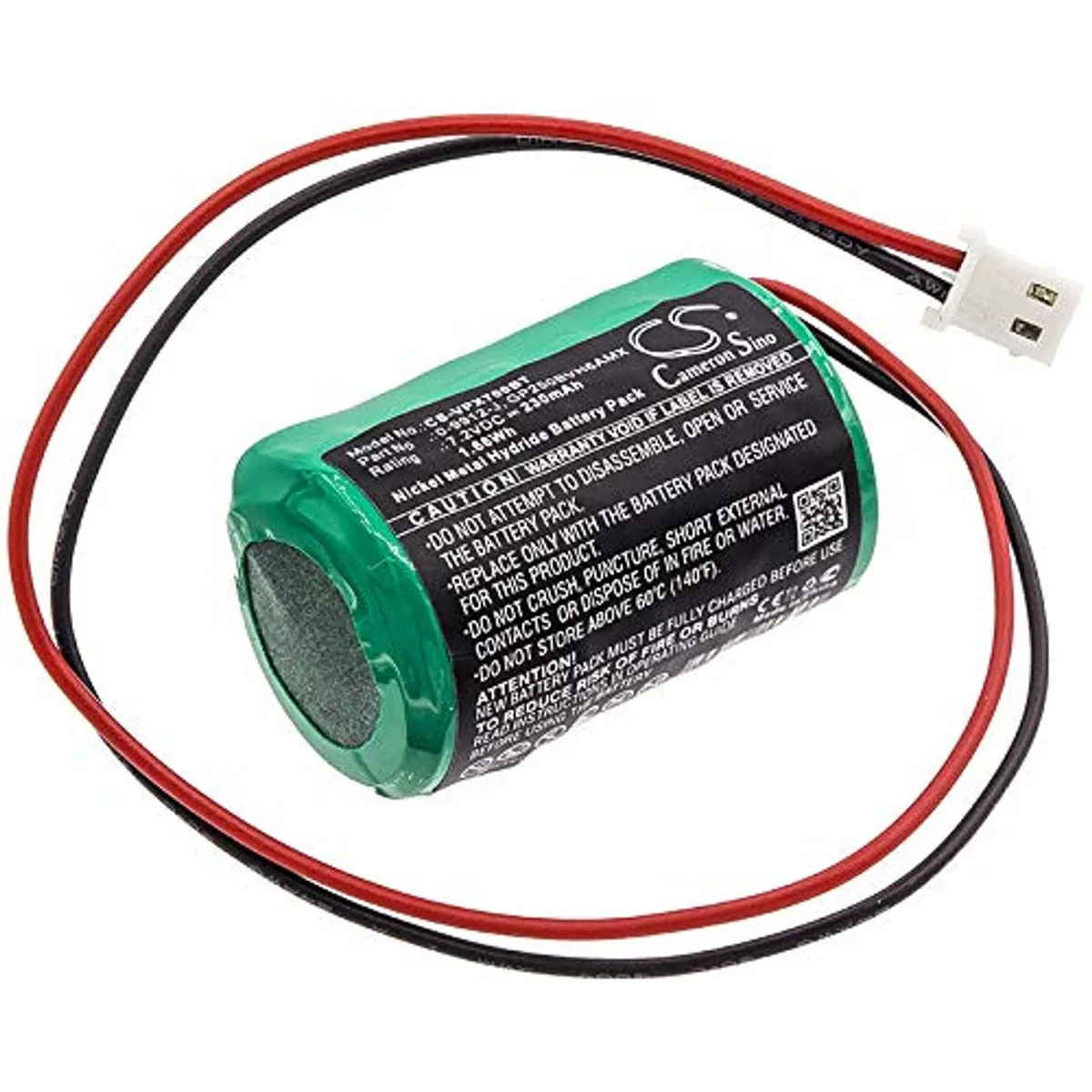 Small cylindrical AAA nickel-zinc battery with green wrapper and printed specifications
