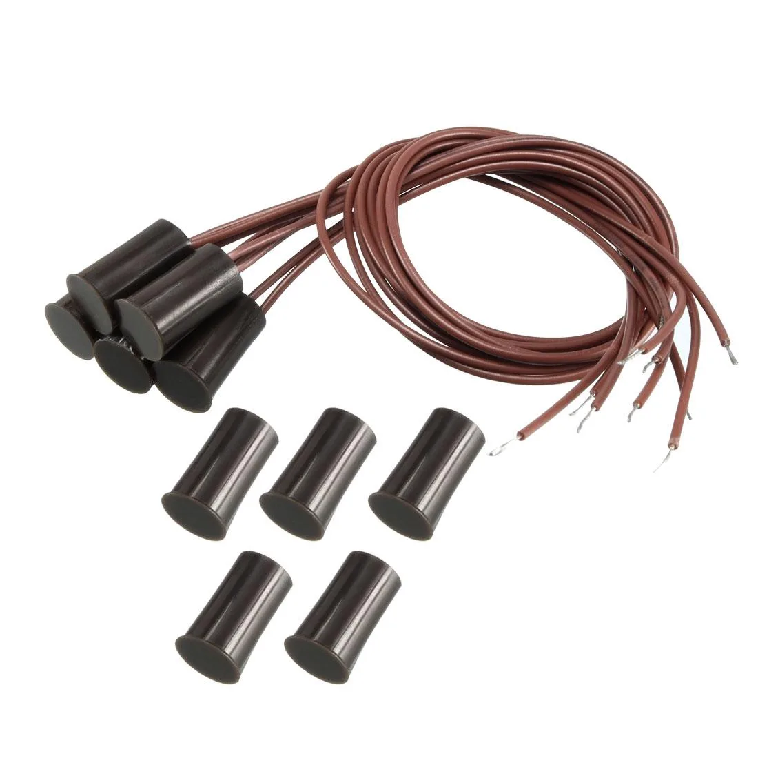 Unique-Bargains Unique-Bargains RC-33 NC Recessed Magnetic Door Contact Sensor 5pcs Brown — product photo