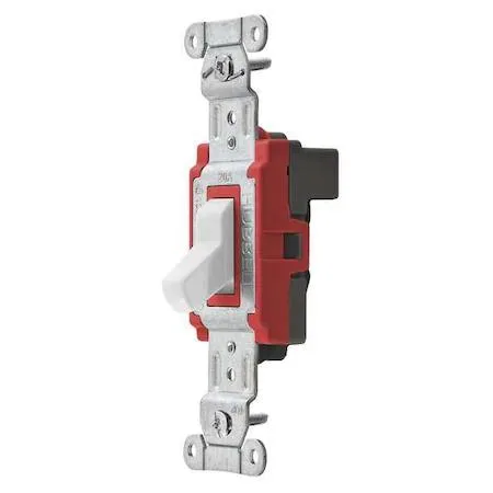 White toggle wall switch with modular wiring terminals