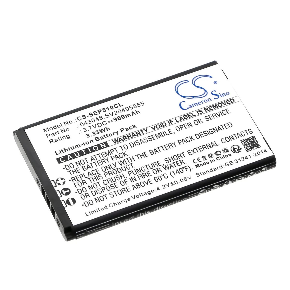 Cameron &amp; Co Cameron &amp; Co DS-CS-SEP510CL Li-ion battery 3.7V 900mAh black — product photo