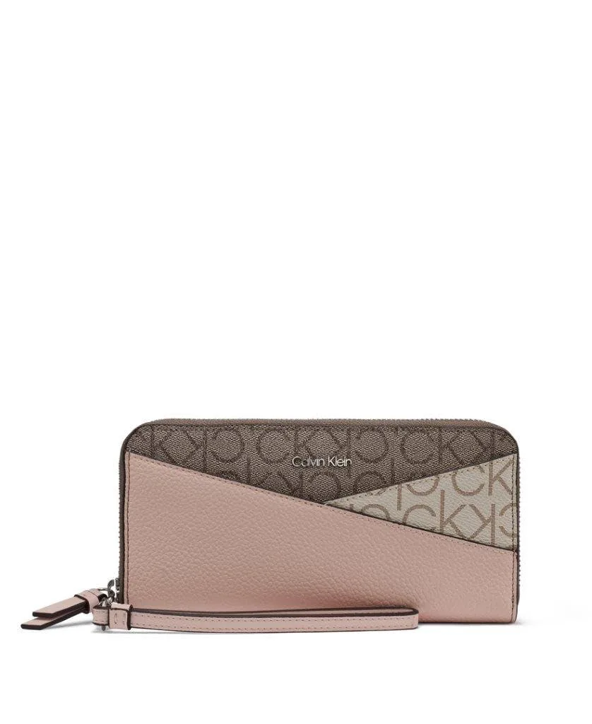 Calvin Klein Key Item Saffiano Zip Wallet Wristlet Petal/Almond/Taupe/Vanilla/Khaki — product photo