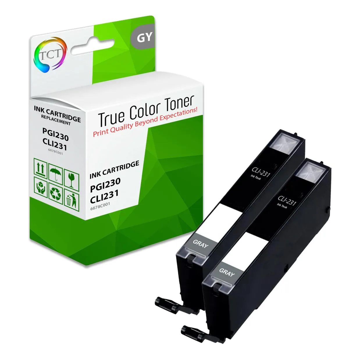 True Color Toner True Color Toner CLI-231GY Grey High Yield Ink 2 Pack Golf Tech — product photo
