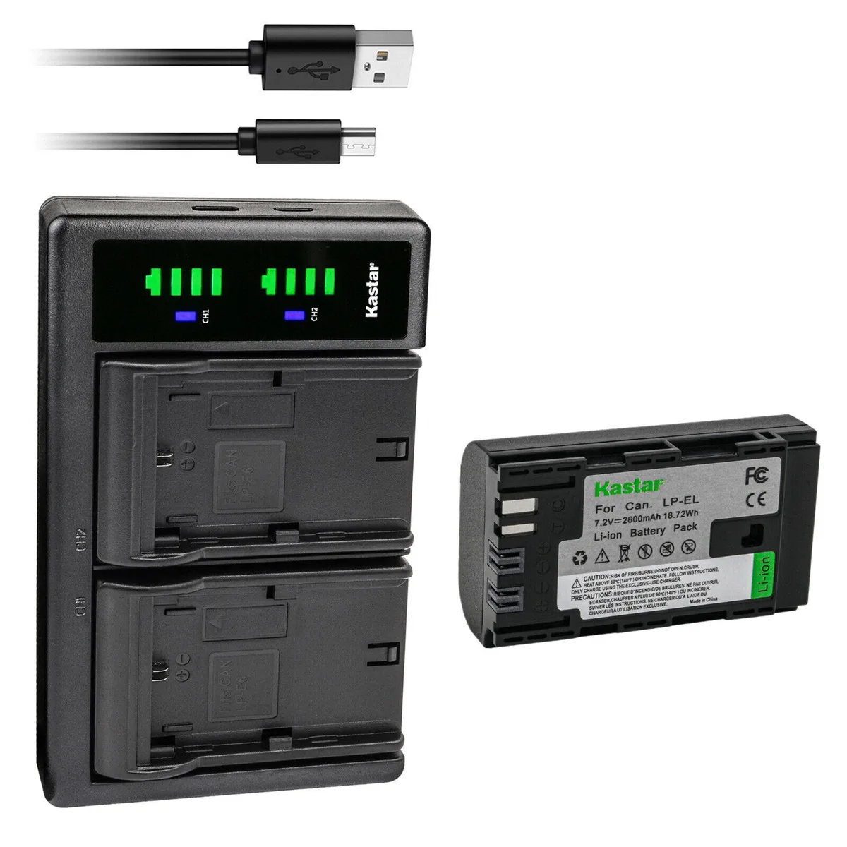 Kastar Kastar LP-EL Battery &amp; LTD2 USB Charger Kit — product photo