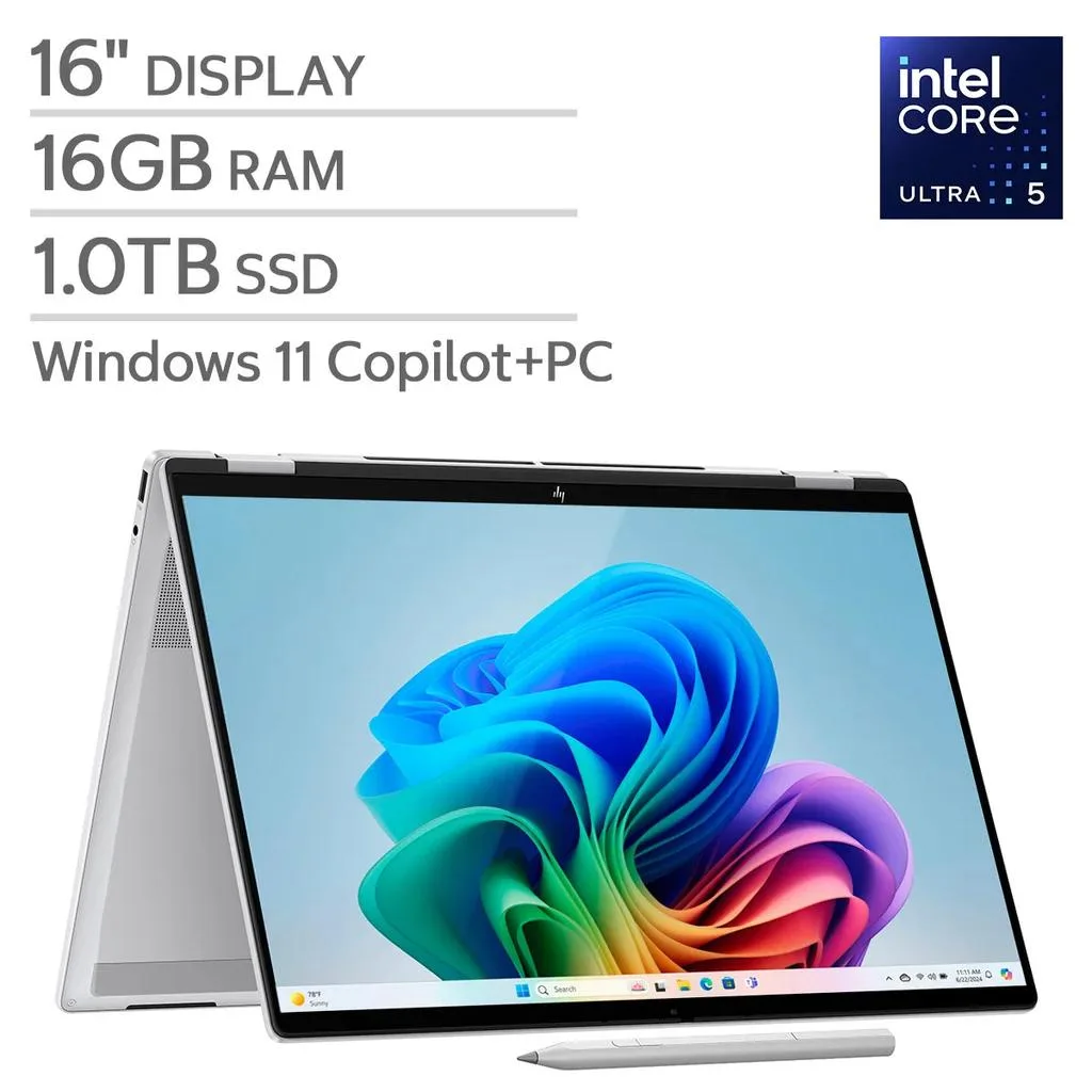 HP HP OmniBook 7 Flip 16" 2-in-1 Laptop Intel Core Ultra 5 226V 16GB 1TB — product photo
