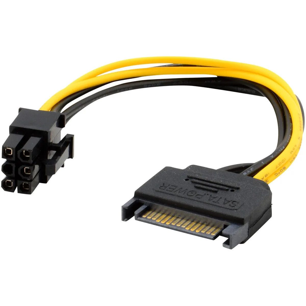 JacobsParts Inc. JacobsParts Inc. 15-pin SATA to 6-pin PCIe Power Adapter Cable 8-inch 18 AWG — product photo