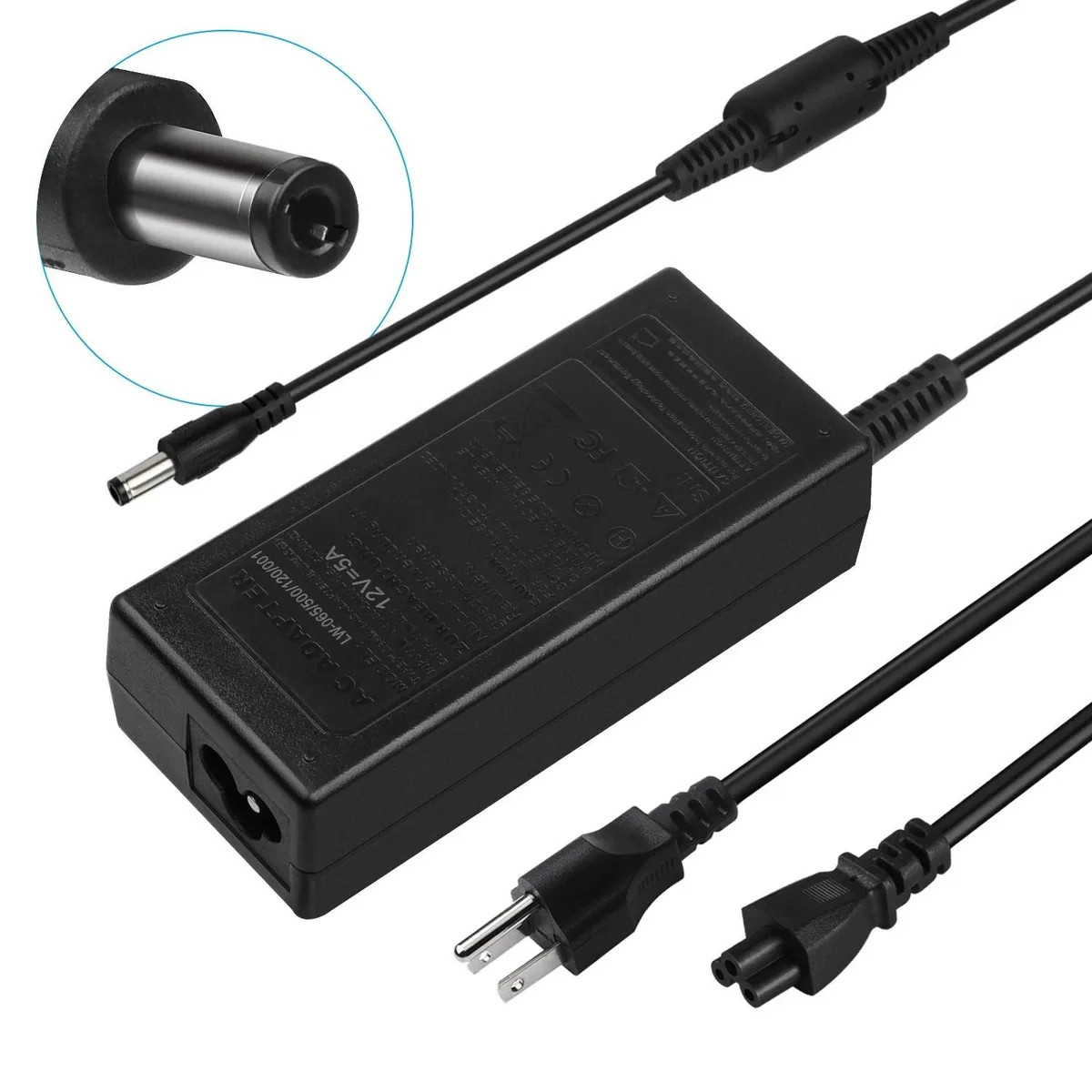 RAYBESTOS UNBRANDED RAYBESTOS UNBRANDED 12V 5A 5.5mm x 2.5mm AC-DC Power Adapter — product photo