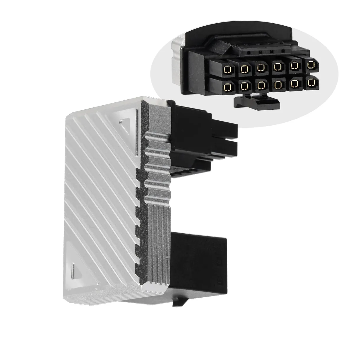 Vszerda Vszerda 12VHPWR 12+4 Pin 180 Degree Angled Adapter Connector Z Silver — product photo
