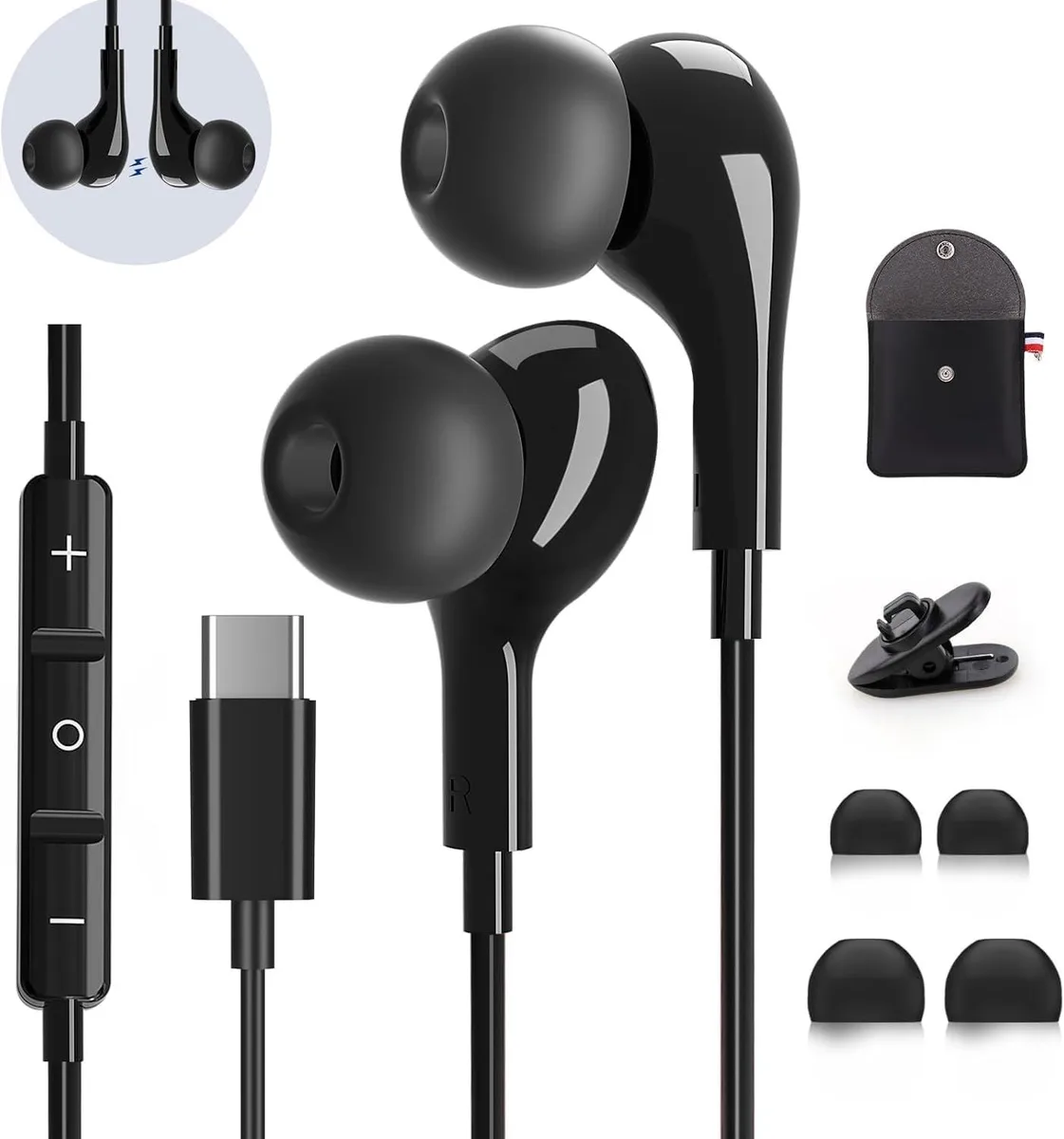 No Sew No Sew USB-C In-Ear Headset 964-04 Black 5g — product photo