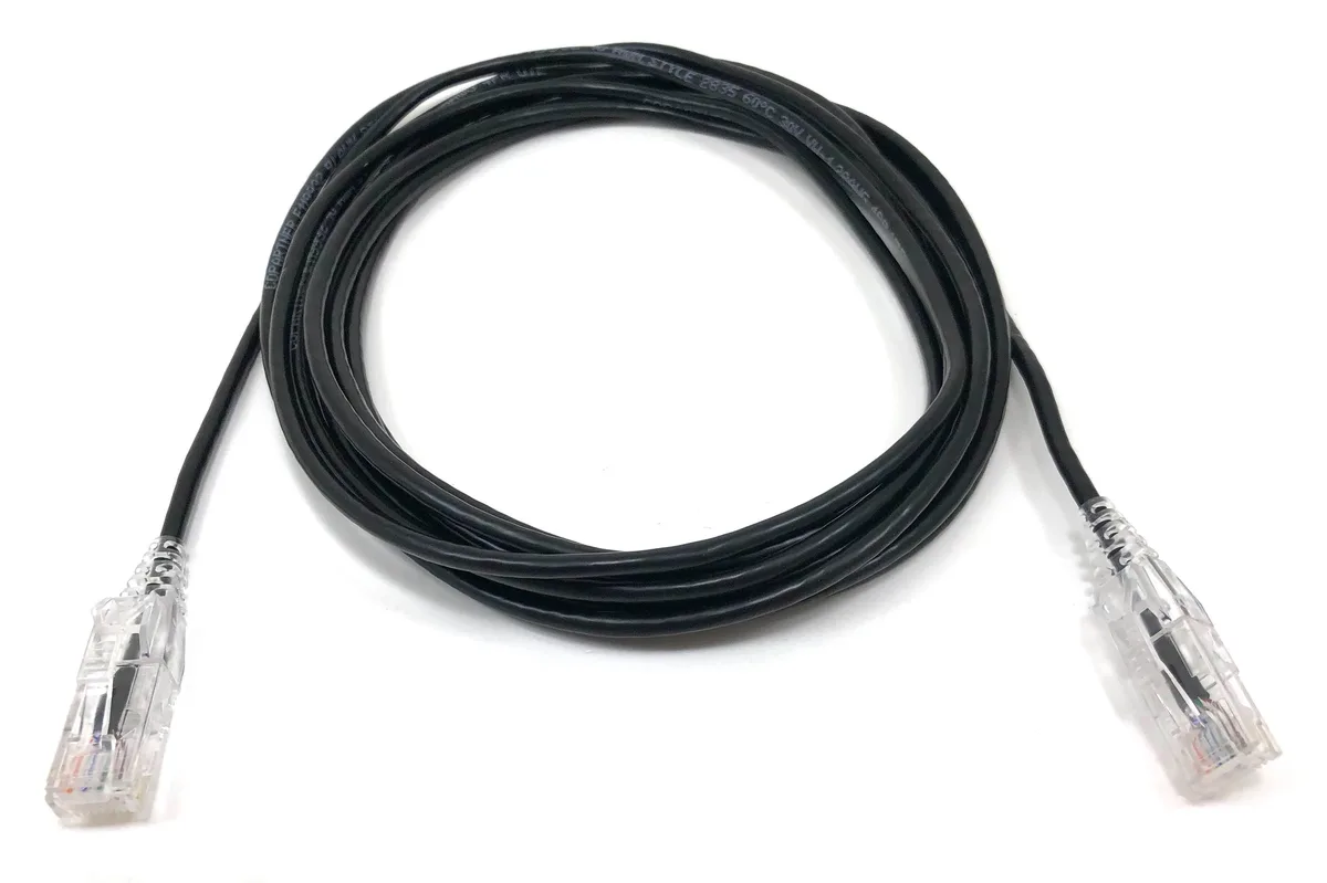 Micro Connectors Micro Connectors Ultra Slim CAT 6 Patch Cable 14 ft 28AWG Black — product photo