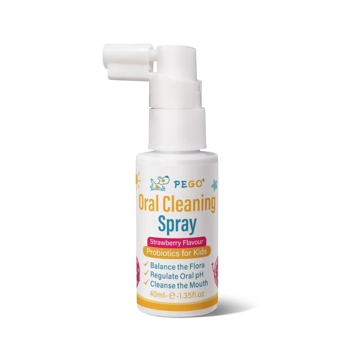 Small white plastic spray bottle with a pump nozzle and blue label, 40 ml capacity