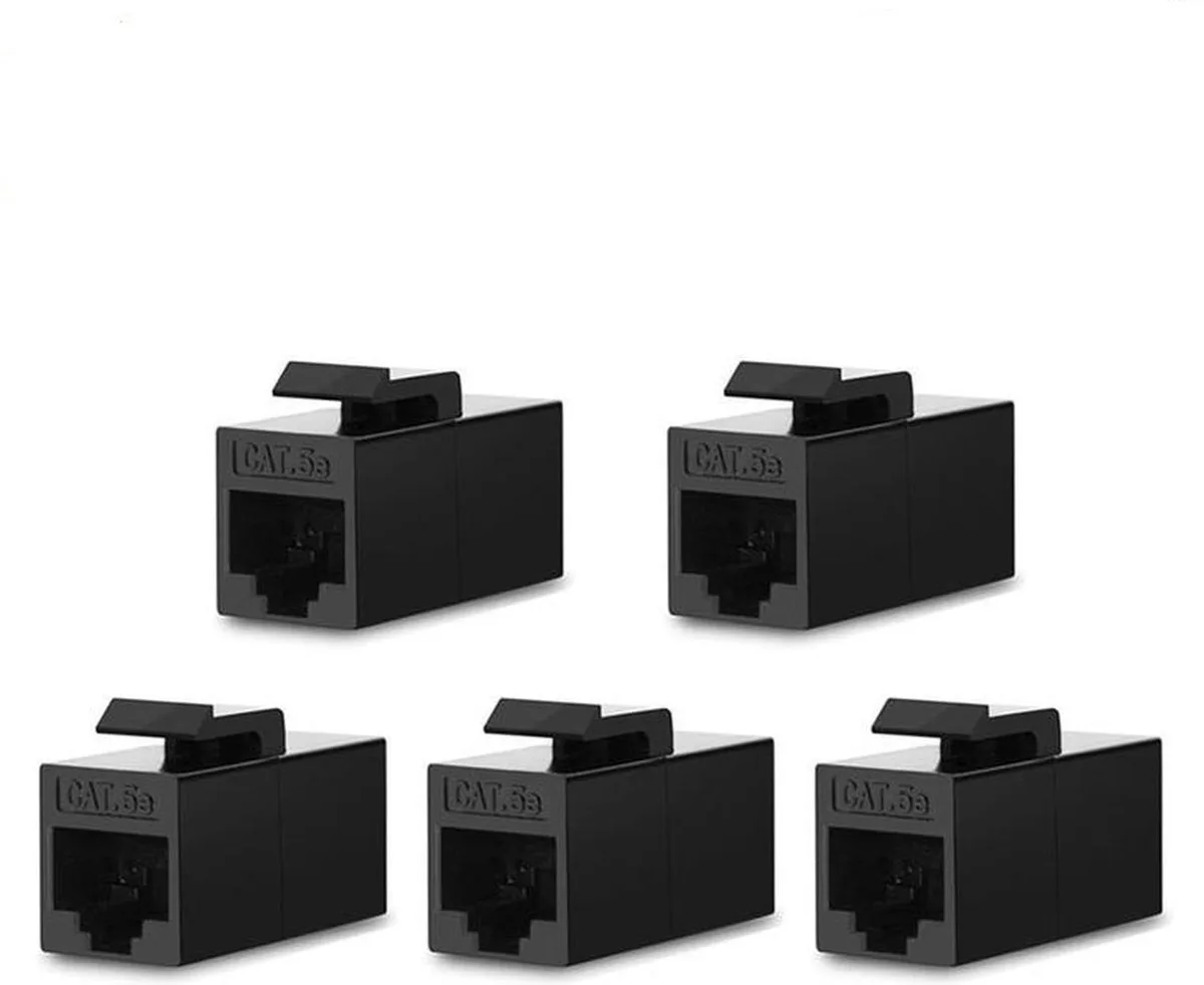 Vszerda Vszerda 5-pack Cat5e UTP RJ45 female-to-female keystone coupler black — product photo