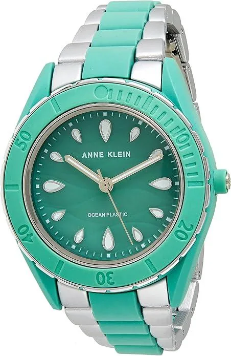 Anne Klein Anne Klein Silver-Tone Solar Recycled Ocean Plastic Bracelet Watch 38.5 mm — product photo