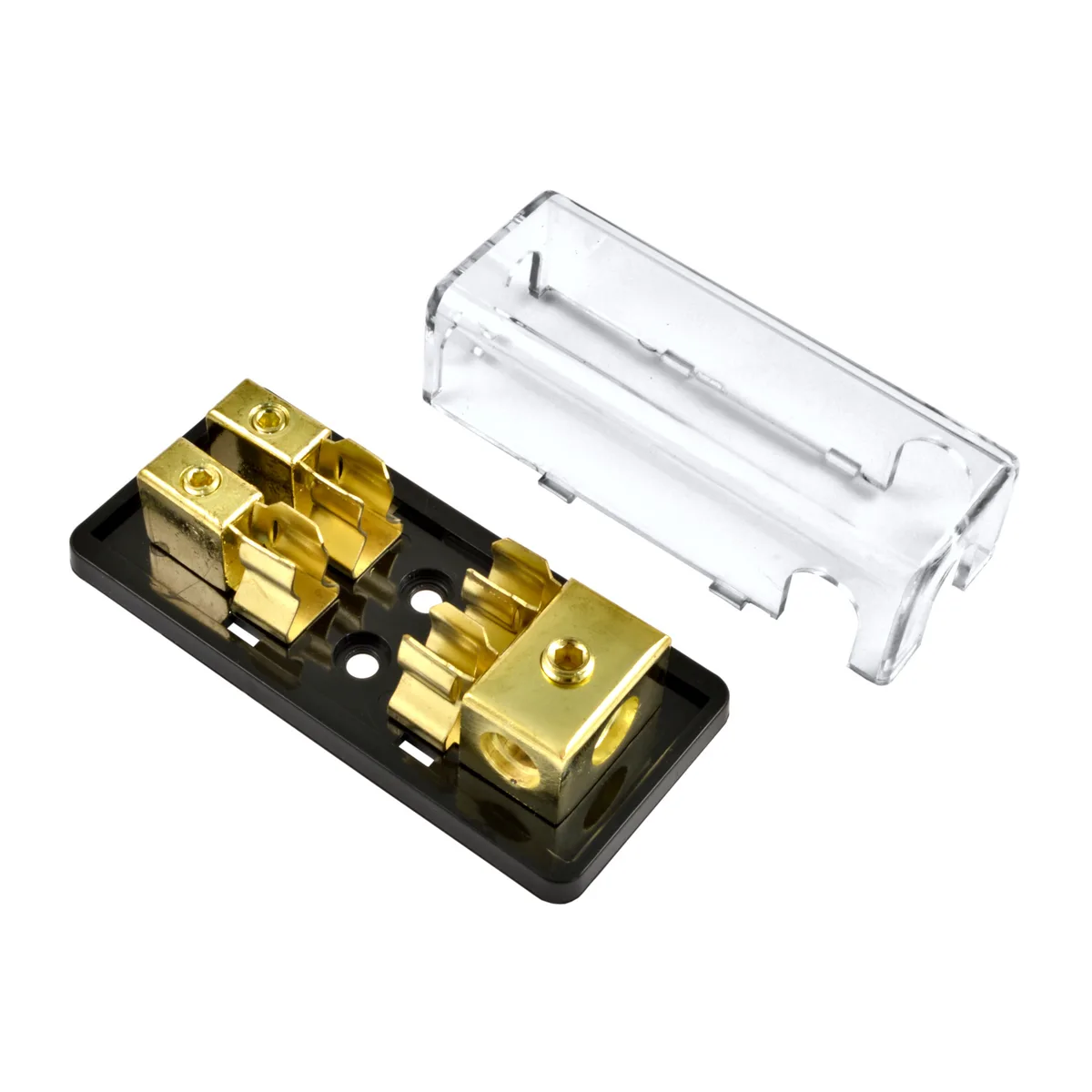 The Wires Zone The Wires Zone AGUDB-2 2-Position AGU Distribution Block 3×4 Ga In / 2×8 Ga Out — product photo