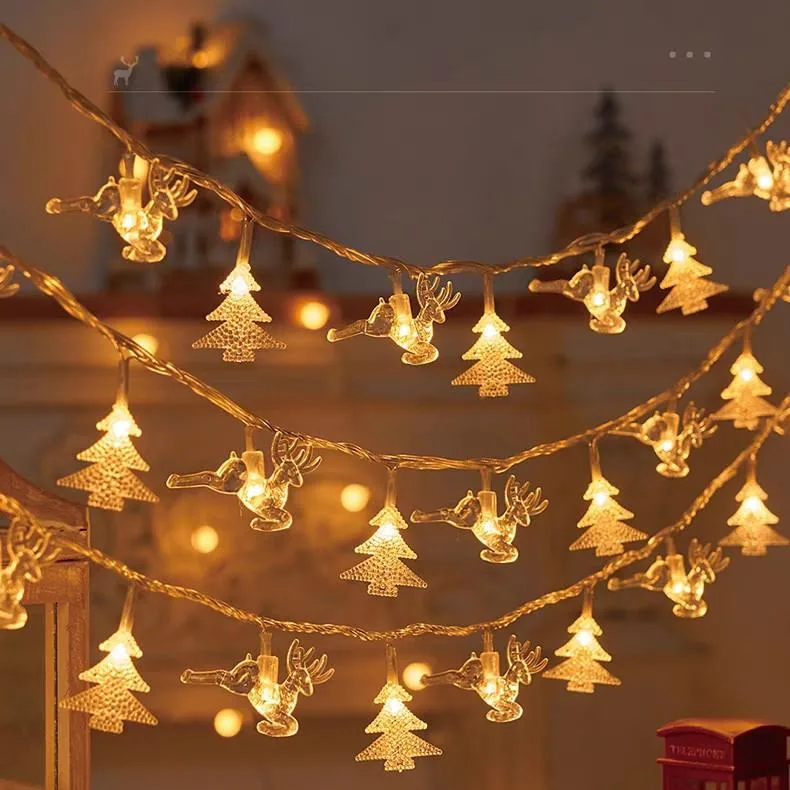 CURTIS International. CURTIS International USB LED String Light Elk Deer Tree Gold 9.84 ft 20 Lights — product photo