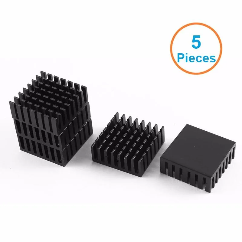 EN-Labs EN-Labs Black Aluminium Fin Heatsink 28x28x11mm 5pcs diy cooling — product photo