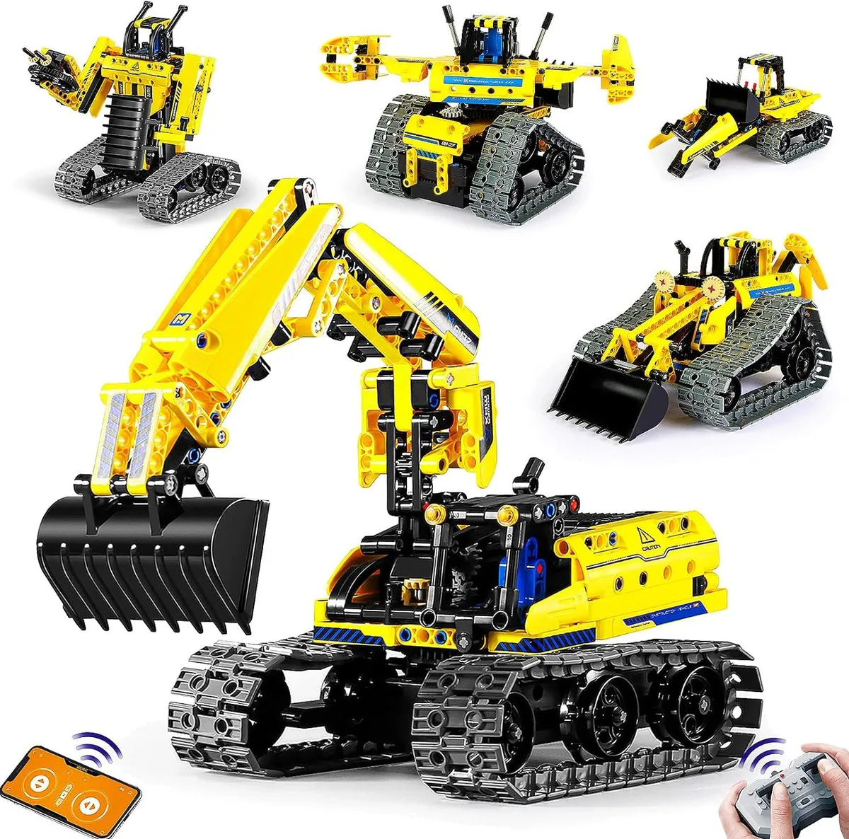 usbroway usbroway 5 in 1 STEM Robotics Kit 430 PCS RC Robot Excavator — product photo