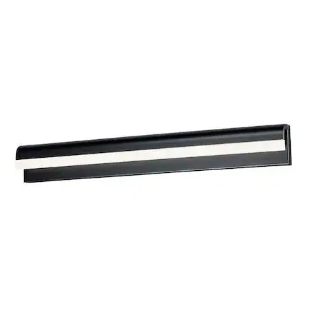 Black aluminum frame with frosted acrylic diffuser, 35.75 inches wide