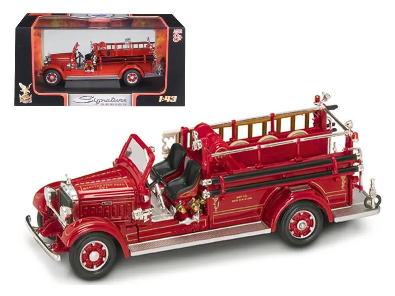 ROAD SIGNATURE ROAD SIGNATURE 1935 Mack Type 75BX Fire Engine Red 1/43 Diecast Vehicle — product photo