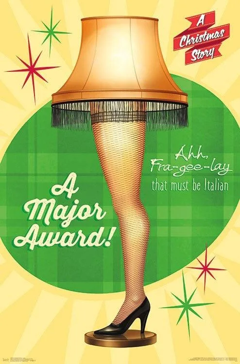 Poster print of the leg lamp from A Christmas Story on heavy stock paper 22 by 34 inches