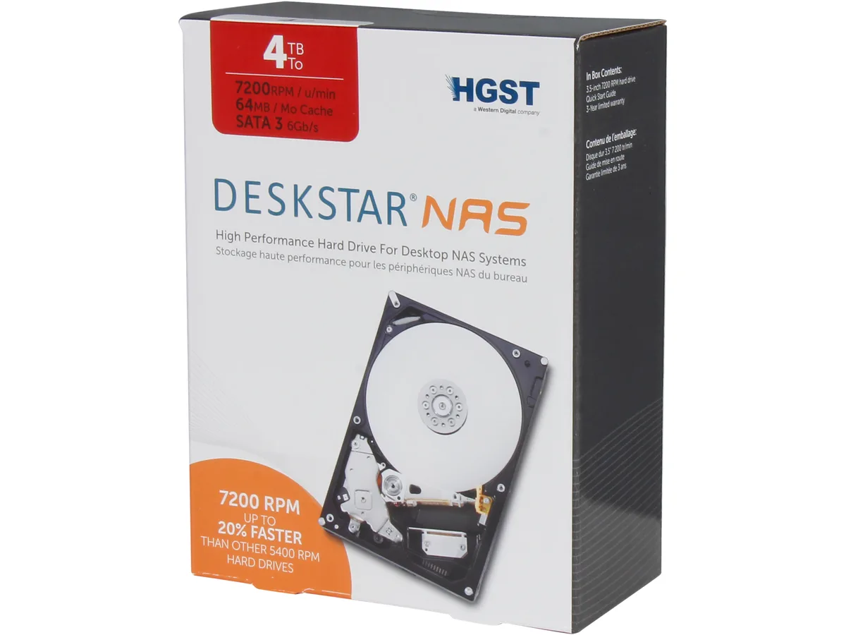 HGST HGST 0S03664 Deskstar NAS 4TB 7200 RPM 64MB SATA 6.0Gb/s 3.5" internal hard drive — product photo
