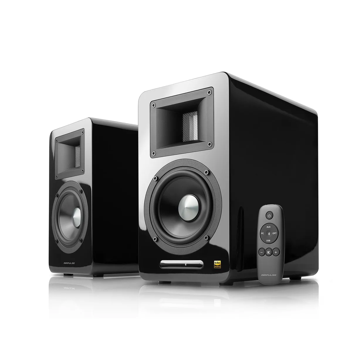 Airpulse Airpulse A100 Hi-Res Active Bookshelf Speakers Pair Black — product photo