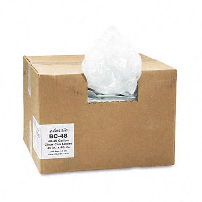 Webster Webster 3978609 Clear Low-Density Can Liners 40-45gal .63 Mil 40 x 46 250/Carton — product photo