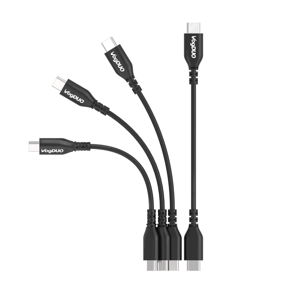 VogDUO International Corp. VogDUO International Corp. Cable Go USB-C to USB-C 4" 4-pack Apple Green/Solid Black — product photo