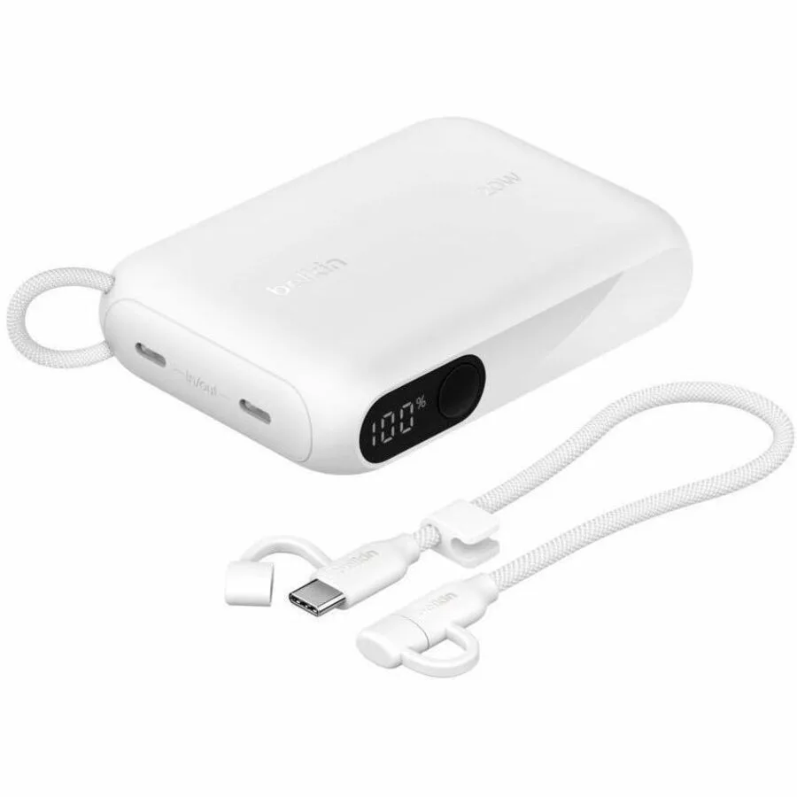 Belkin Belkin BPB027fqWH Power Bank 10000 mAh 20W 2x USB-C White — product photo