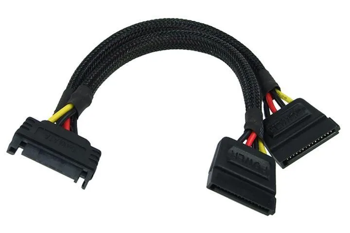 Phobya Phobya 5-Pin SATA Power to 2x 5-Pin SATA Splitter Cable 15cm Black — product photo