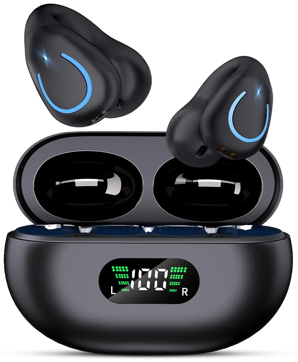 DNBeffulgent DNBeffulgent YYK-Q71 Clip-On Bone Conduction Earbuds Bluetooth 6.1 80H Inky Black — product photo