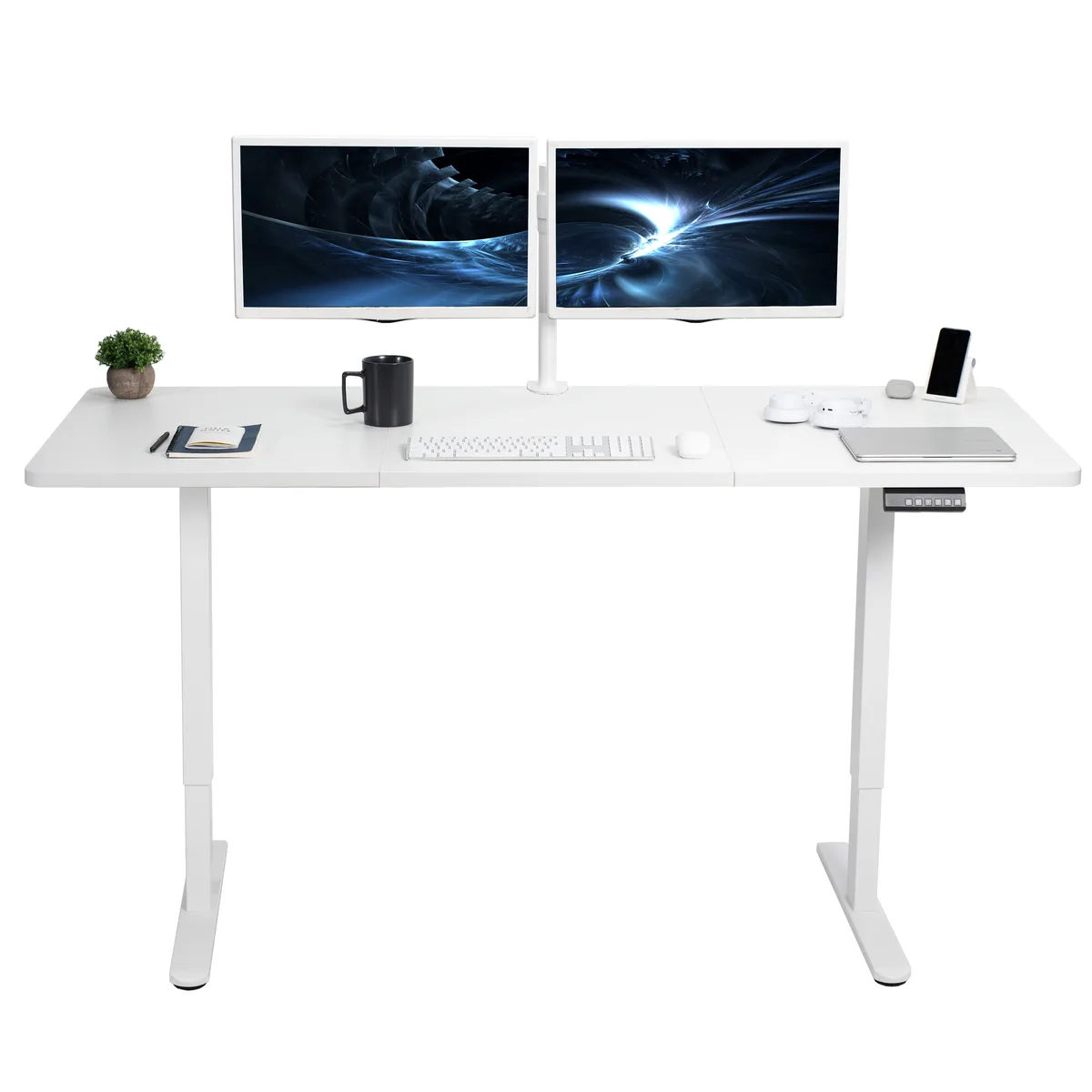 VIVO VIVO Electric Dual Motor Standing Desk 71 x 30 White 220 lbs — product photo