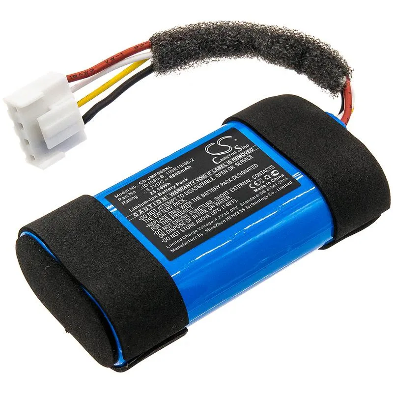 Rectangular replacement battery pack with label showing Cameron Sino branding and model compatibility details