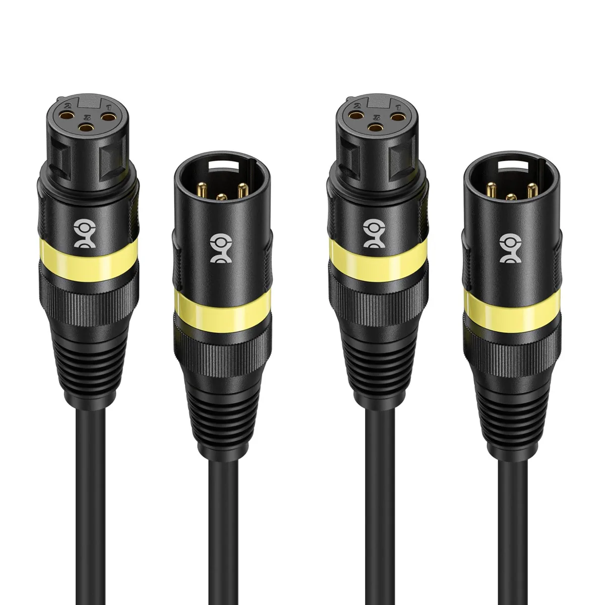  Hosa XLR Male to Female Instrument Cable 3 ft 22 AWG 2-Pack — product photo