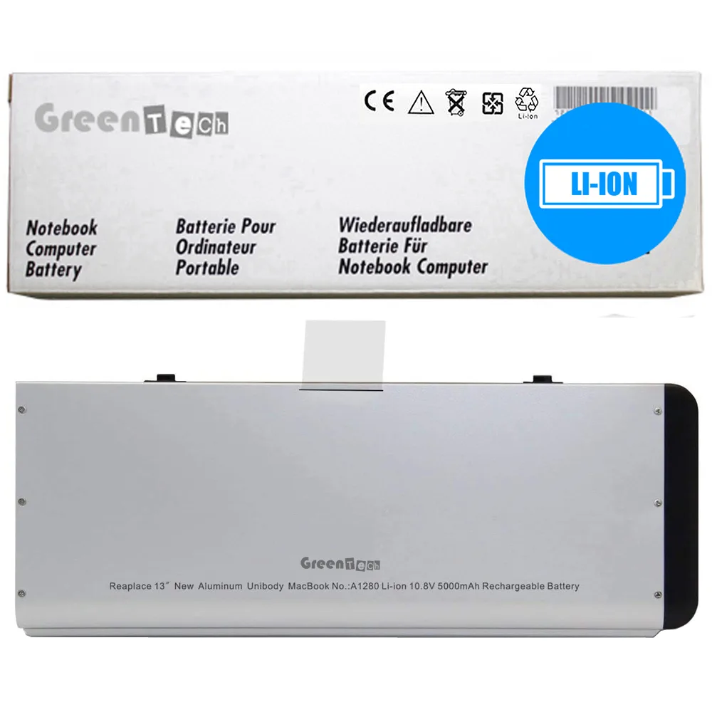 GreenTechLLC GreenTechLLC A1280 54WHR laptop battery for MacBook 13 A1278 — product photo