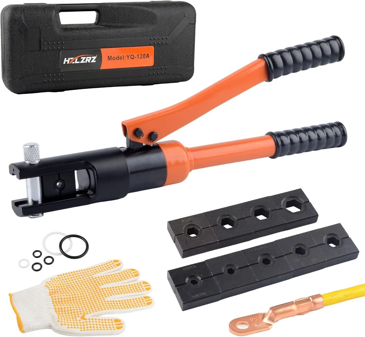 BFKK BFKK Hydraulic Crimping Tool 12 Tons 250MCM 180° Rotatable Head 9 Dies — product photo