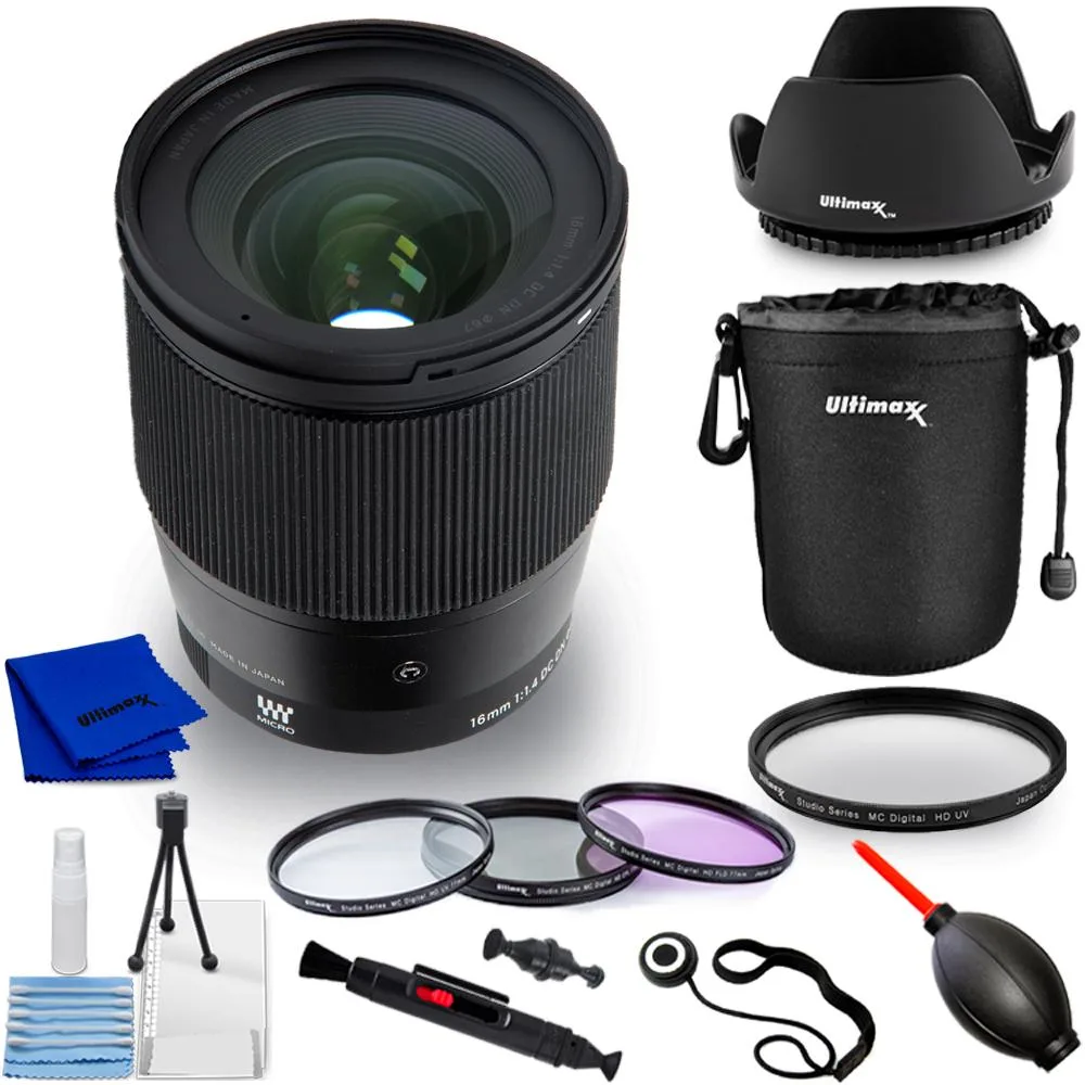 SIGMA SIGMA 16mm f/1.4 DC DN Contemporary Micro Four Thirds 10PC Bundle — product photo