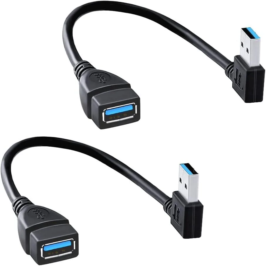 Kootion Kootion USB 3.0 Male-Female Extension Cable 90° Left/Right 2-Pack 20cm — product photo