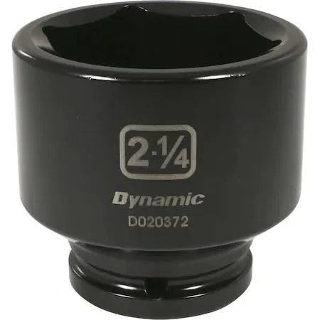 Dynamic 3/4 inch drive 6 point SAE 2-1/4 inch impact socket black phosphate finish
