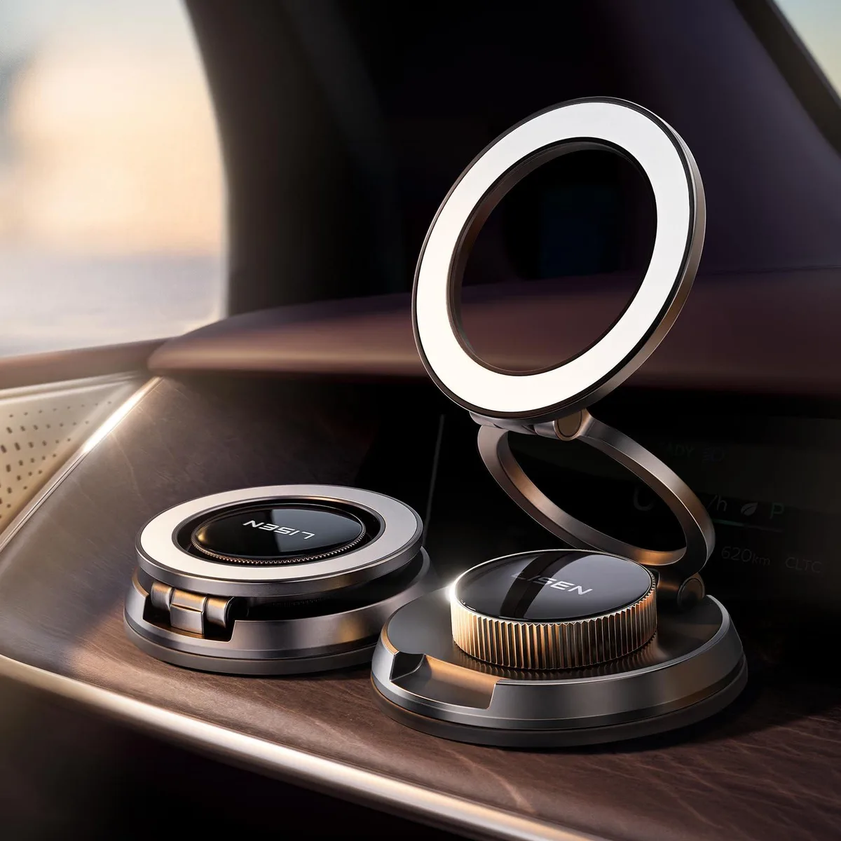  LISEN All-Metal Vacuum Magnetic Phone Mount Space Gray — product photo