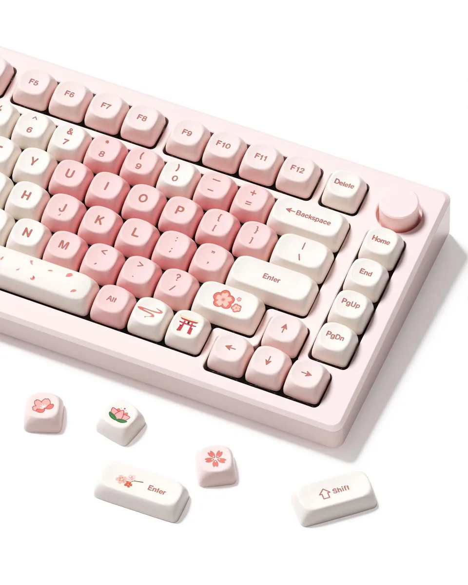 GSM Outdoors GSM Outdoors XVX Pink Sakura Love MOA PBT Keycap Set 143 Keys 2 in 1 Accessory — product photo