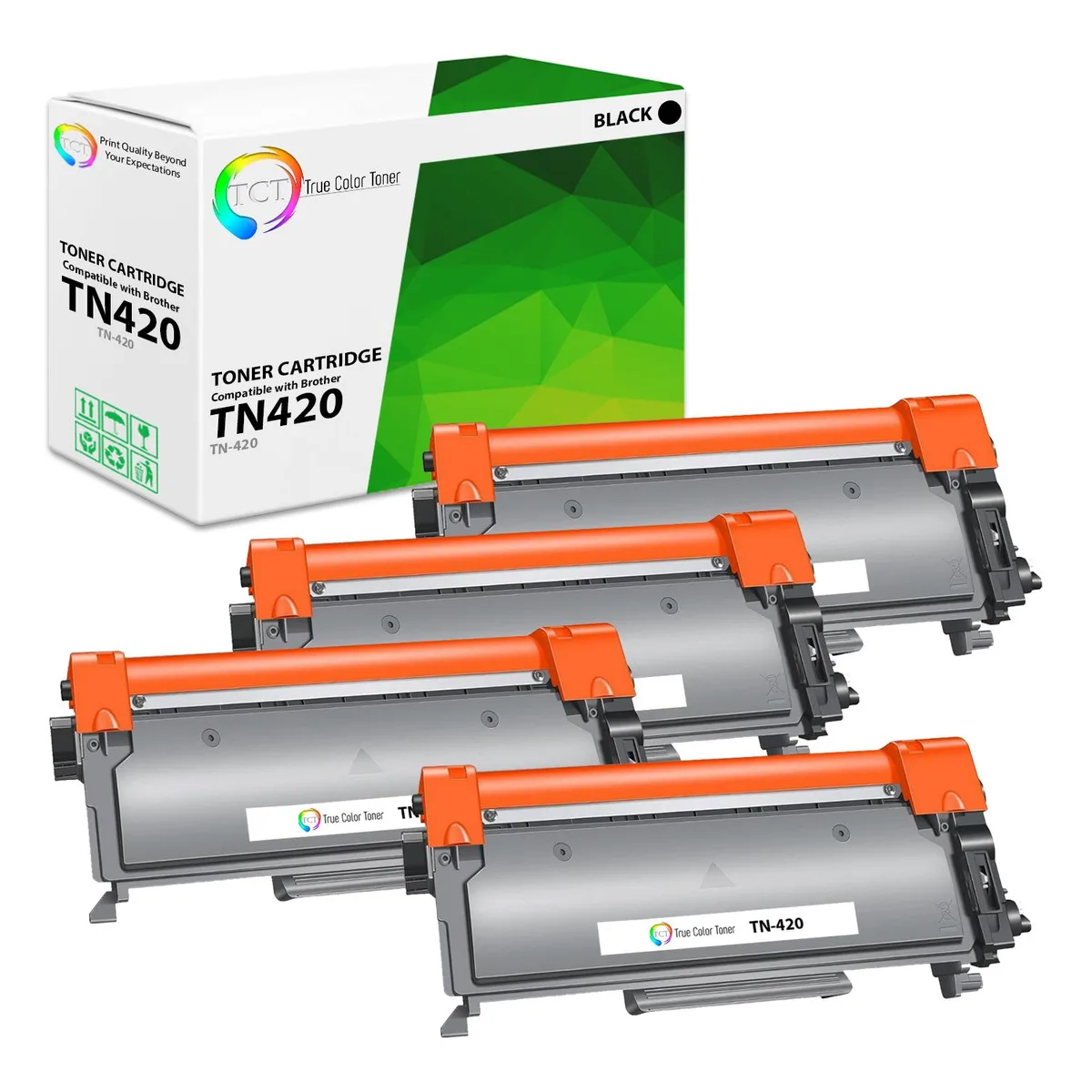 True Color Toner True Color Toner TN-420 Black Toner Cartridge 4 Pack 1200 Pages — product photo