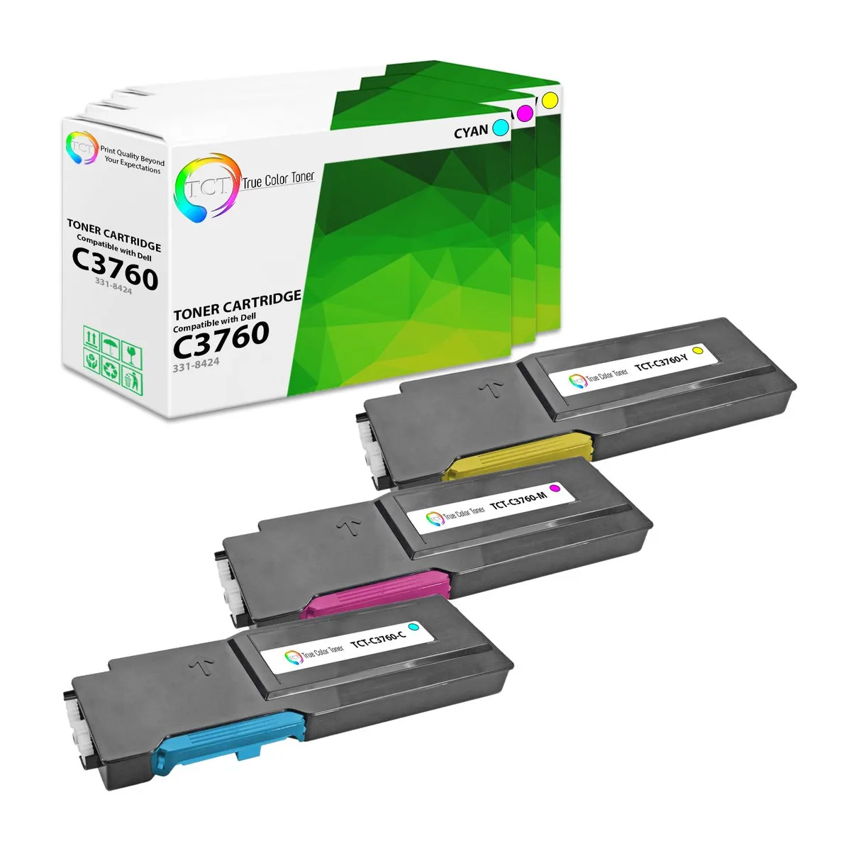 True Color Toner True Color Toner 3760 3-Pack Toner Cartridges 9000 Pages — product photo
