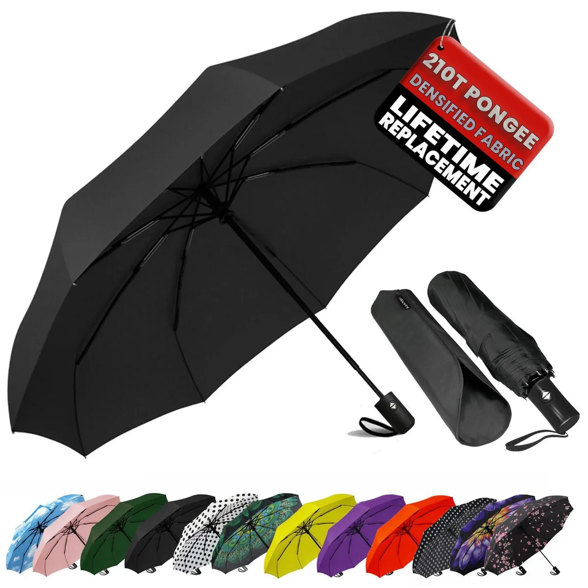 SIEPASA Spar.saa-Jul-2022 42 Inch Auto Open Umbrella Black — product photo